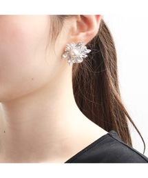 アクリルパールフラワービジューピアス