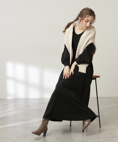 N.（N. Natural Beauty Basic）（エヌエヌナチュラルビューティーベーシック）の「【S Size Line】◆フロントボタンギャザーワンピース（ワンピース・レディース・ブラック/グレー/カーキ/ブルー・SMALL/MEDIUM）」の5枚目の写真