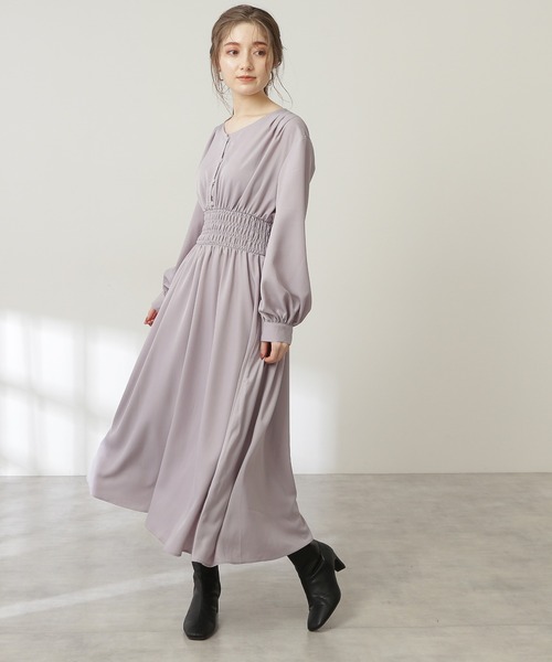 N.（N. Natural Beauty Basic）（エヌエヌナチュラルビューティーベーシック）の「【S Size Line】◆フロントボタンギャザーワンピース（ワンピース・レディース・ブラック/グレー/カーキ/ブルー・SMALL/MEDIUM）」の14枚目の写真