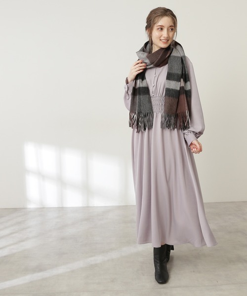 N.（N. Natural Beauty Basic）（エヌエヌナチュラルビューティーベーシック）の「【S Size Line】◆フロントボタンギャザーワンピース（ワンピース・レディース・ブラック/グレー/カーキ/ブルー・SMALL/MEDIUM）」の8枚目の写真