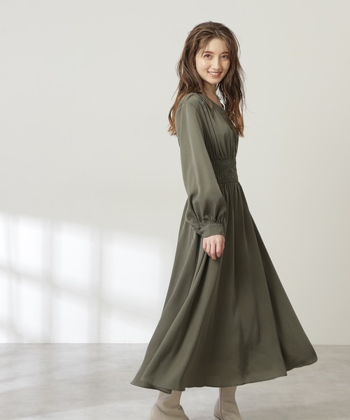 N.（N. Natural Beauty Basic）（エヌエヌナチュラルビューティーベーシック）の「【S Size Line】◆フロントボタンギャザーワンピース（ワンピース・レディース・ブラック/グレー/カーキ/ブルー・SMALL/MEDIUM）」の16枚目の写真