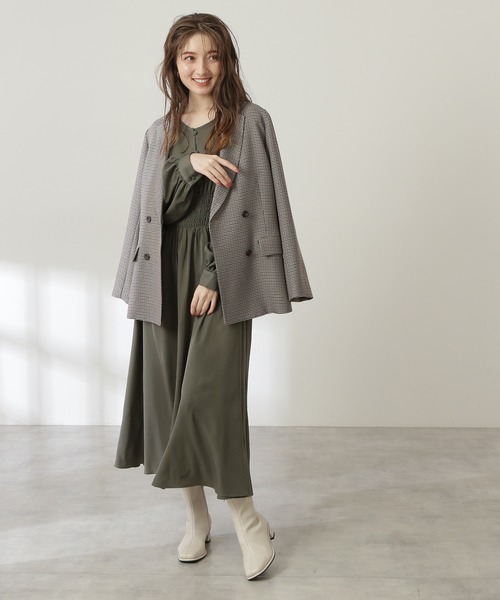 N.（N. Natural Beauty Basic）（エヌエヌナチュラルビューティーベーシック）の「【S Size Line】◆フロントボタンギャザーワンピース（ワンピース・レディース・ブラック/グレー/カーキ/ブルー・SMALL/MEDIUM）」の18枚目の写真