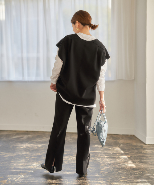 JOURNAL STANDARD(ジャーナルスタンダード)の「クレープストレッチラインパンツ◆(その他パンツ・レディース・ベージュ/ブラック・36/38)」の8枚目の写真