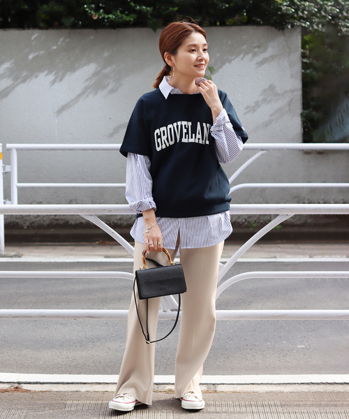 JOURNAL STANDARD(ジャーナルスタンダード)の「クレープストレッチラインパンツ◆(その他パンツ・レディース・ベージュ/ブラック・36/38)」の7枚目の写真