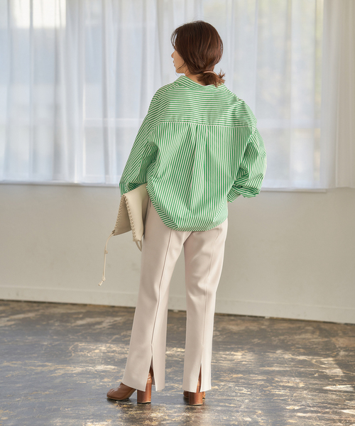 JOURNAL STANDARD(ジャーナルスタンダード)の「クレープストレッチラインパンツ◆(その他パンツ・レディース・ベージュ/ブラック・36/38)」の3枚目の写真