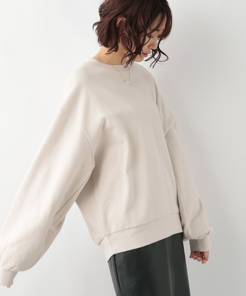 GLOBAL WORK（グローバルワーク）の「スウェードタッチカラースウェット/258845（スウェット・レディース・オフホワイト/ブルー/ライトピンク/グリーン系その他3・FREE）」の2枚目の写真