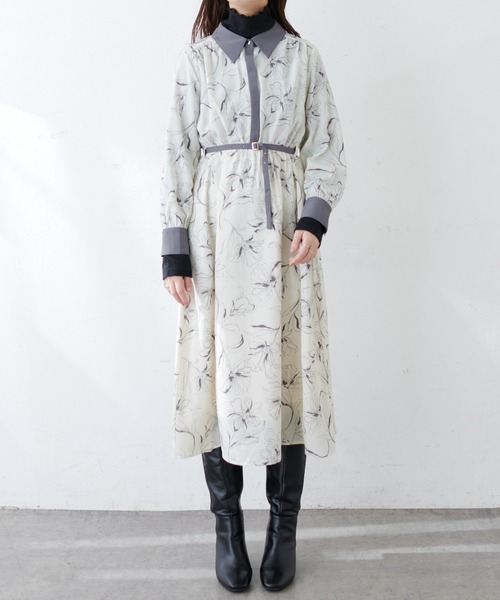 natural couture(ナチュラルクチュール)の「配色襟付きレトロワンピース(ワンピース・レディース・グリーン系/ホワイト系/ブラウン系/ベージュ/ブラック系その他/ベージュ系その他・FREE)」の19枚目の写真