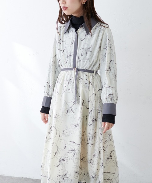 natural couture(ナチュラルクチュール)の「配色襟付きレトロワンピース(ワンピース・レディース・グリーン系/ホワイト系/ブラウン系/ベージュ/ブラック系その他/ベージュ系その他・FREE)」の12枚目の写真