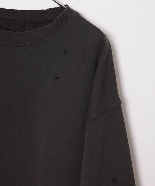 JUNRED（ジュンレッド）の「ダメージスウェット（スウェット・メンズ・ブルー/チャコールグレー/ライトグレー・M/L/S）」の6枚目の写真