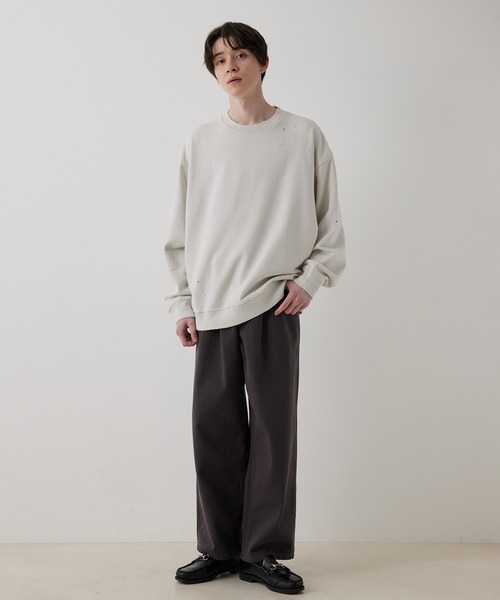 JUNRED（ジュンレッド）の「ダメージスウェット（スウェット・メンズ・ブルー/チャコールグレー/ライトグレー・M/L/S）」の21枚目の写真