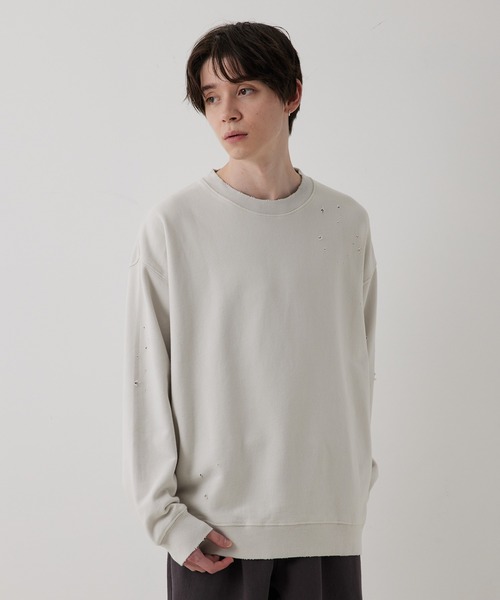 JUNRED（ジュンレッド）の「ダメージスウェット（スウェット・メンズ・ブルー/チャコールグレー/ライトグレー・M/L/S）」の15枚目の写真