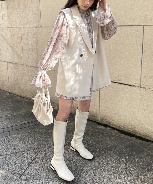 one after another NICE CLAUP(ワンアフターアナザーナイスクラップ)の「ジレにもなるマルチウェイテーラードジャケット(テーラードジャケット・レディース・アイボリー/モカ/イエロー系その他/ネイビー系/ネイビー/ベージュ・FREE)」の17枚目の写真