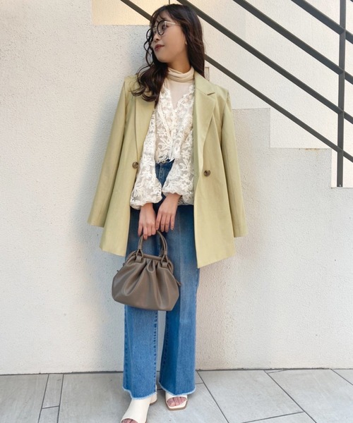 one after another NICE CLAUP(ワンアフターアナザーナイスクラップ)の「ジレにもなるマルチウェイテーラードジャケット(テーラードジャケット・レディース・アイボリー/モカ/イエロー系その他/ネイビー系/ネイビー/ベージュ・FREE)」の19枚目の写真