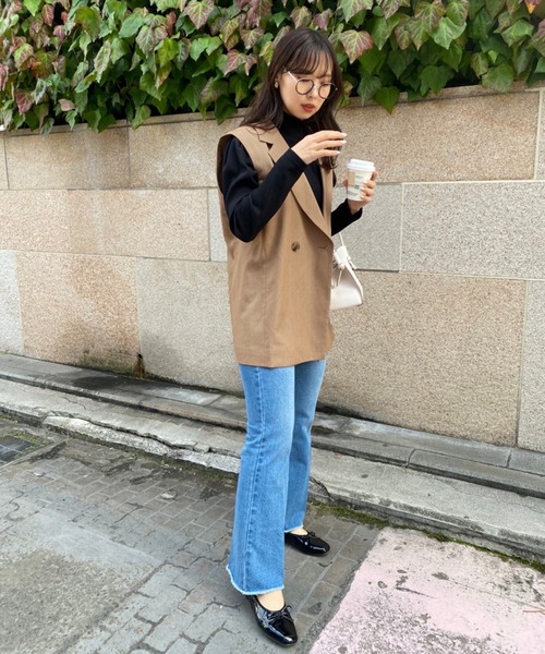 one after another NICE CLAUP(ワンアフターアナザーナイスクラップ)の「ジレにもなるマルチウェイテーラードジャケット(テーラードジャケット・レディース・アイボリー/モカ/イエロー系その他/ネイビー系/ネイビー/ベージュ・FREE)」の8枚目の写真