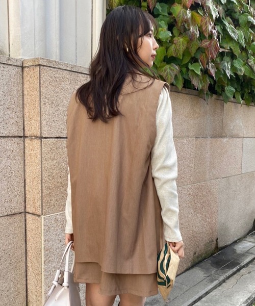 one after another NICE CLAUP(ワンアフターアナザーナイスクラップ)の「ジレにもなるマルチウェイテーラードジャケット(テーラードジャケット・レディース・アイボリー/モカ/イエロー系その他/ネイビー系/ネイビー/ベージュ・FREE)」の7枚目の写真