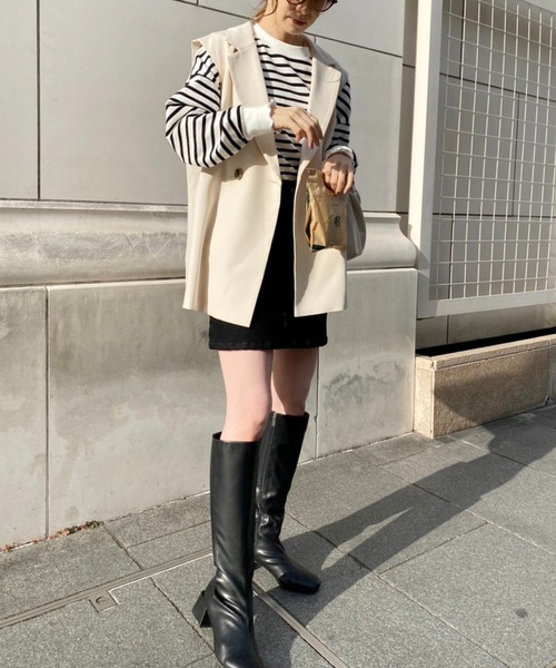 one after another NICE CLAUP(ワンアフターアナザーナイスクラップ)の「ジレにもなるマルチウェイテーラードジャケット(テーラードジャケット・レディース・アイボリー/モカ/イエロー系その他/ネイビー系/ネイビー/ベージュ・FREE)」の14枚目の写真