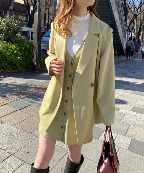 one after another NICE CLAUP(ワンアフターアナザーナイスクラップ)の「ジレにもなるマルチウェイテーラードジャケット(テーラードジャケット・レディース・アイボリー/モカ/イエロー系その他/ネイビー系/ネイビー/ベージュ・FREE)」の20枚目の写真