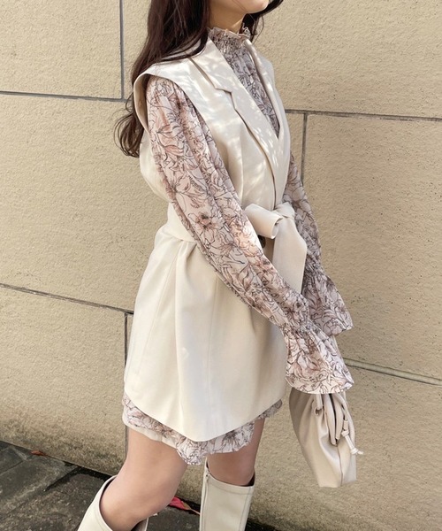 one after another NICE CLAUP(ワンアフターアナザーナイスクラップ)の「ジレにもなるマルチウェイテーラードジャケット(テーラードジャケット・レディース・アイボリー/モカ/イエロー系その他/ネイビー系/ネイビー/ベージュ・FREE)」の18枚目の写真