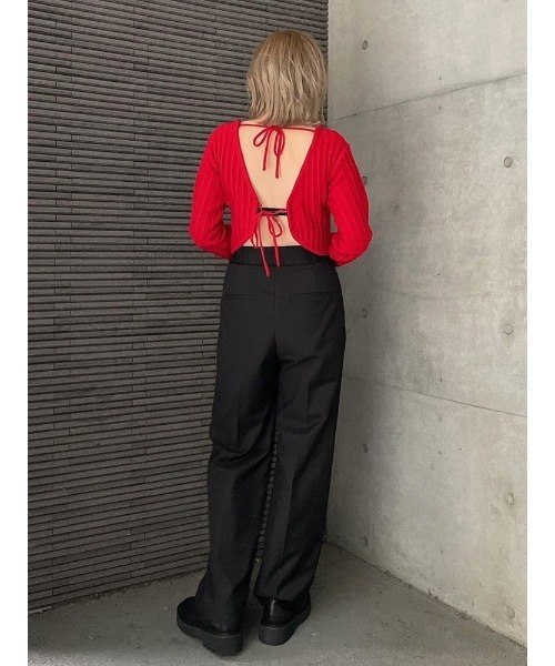 ENVYM（アンビー）の「バックリボンリブＫＮＩＴ（ニット/セーター・レディース・ホワイト/ブラック/レッド・FREE）」の8枚目の写真