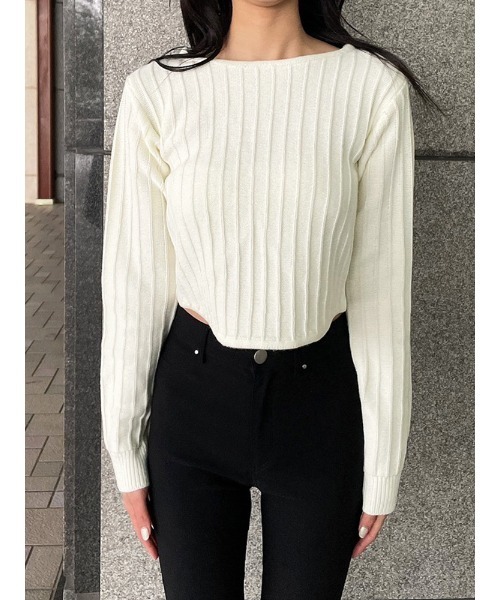 ENVYM（アンビー）の「バックリボンリブＫＮＩＴ（ニット/セーター・レディース・ホワイト/ブラック/レッド・FREE）」の21枚目の写真