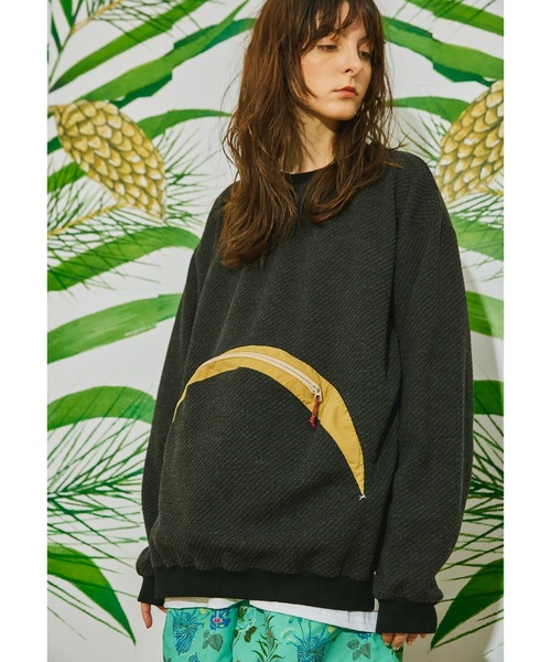 AlexanderLeeChang（アレキサンダーリーチャン）の「BIG TWILL CREW  AC-012201（スウェット・メンズ・グレー/チャコール/グリーン・3/2）」の12枚目の写真