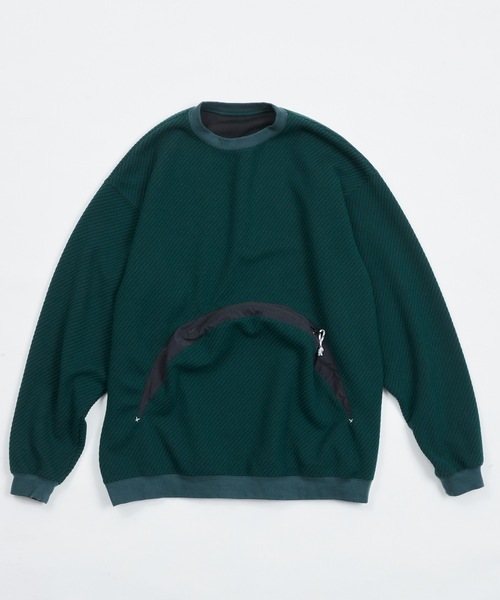 AlexanderLeeChang（アレキサンダーリーチャン）の「BIG TWILL CREW  AC-012201（スウェット・メンズ・グレー/チャコール/グリーン・3/2）」の6枚目の写真