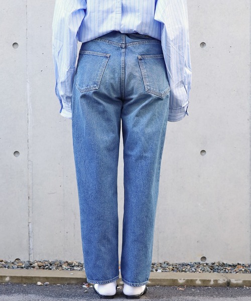 HARVESTY(ハーベスティ)の「HARVESTY/ハーベスティ 5ポケットデニムパンツ USED テーパード 美シルエット(デニムパンツ・レディース・ライトブルー・1/2)」の10枚目の写真