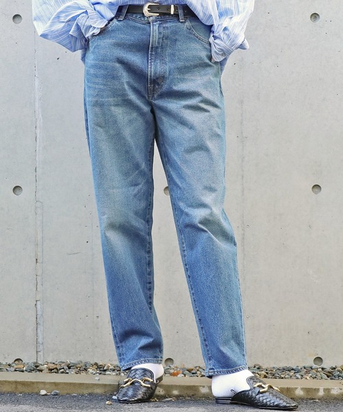 HARVESTY(ハーベスティ)の「HARVESTY/ハーベスティ 5ポケットデニムパンツ USED テーパード 美シルエット(デニムパンツ・レディース・ライトブルー・1/2)」の18枚目の写真