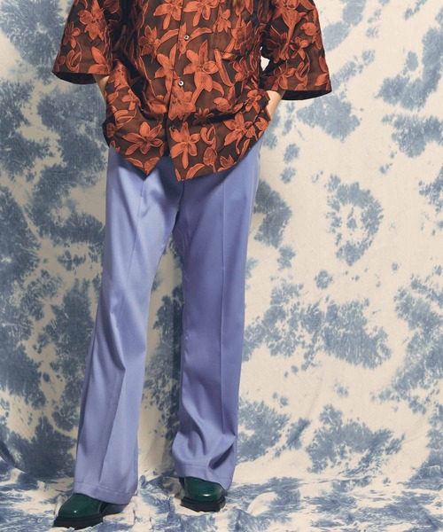 MAISON SPECIAL(メゾンスペシャル)の「《ユニセックスアイテム》ストレッチフレアパンツ【MAISON SPECIAL/メゾンスペシャル】(その他パンツ・メンズ・イエロー/ブラウン/ピンク/ラベンダー/ブルー/ブラック・1/2/0)」の3枚目の写真