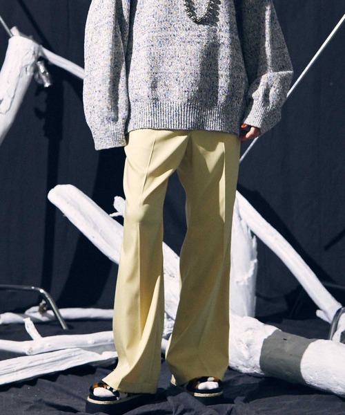 MAISON SPECIAL(メゾンスペシャル)の「《ユニセックスアイテム》ストレッチフレアパンツ【MAISON SPECIAL/メゾンスペシャル】(その他パンツ・メンズ・イエロー/ブラウン/ピンク/ラベンダー/ブルー/ブラック・1/2/0)」の9枚目の写真