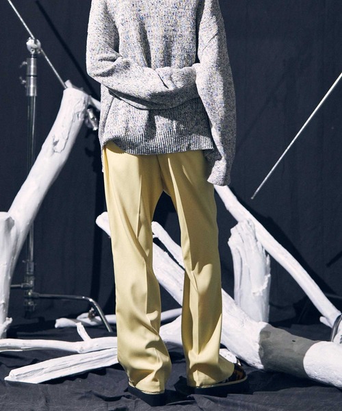 MAISON SPECIAL(メゾンスペシャル)の「《ユニセックスアイテム》ストレッチフレアパンツ【MAISON SPECIAL/メゾンスペシャル】(その他パンツ・メンズ・イエロー/ブラウン/ピンク/ラベンダー/ブルー/ブラック・1/2/0)」の11枚目の写真