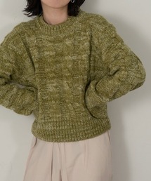 mix color cable knit