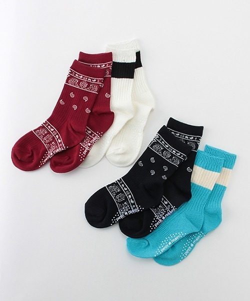 petit main（プティマイン）の「ライン／バンダナ2Pクルーソックス（ソックス/靴下・キッズ・レッド/ネイビー・M/SS/S）」の6枚目の写真