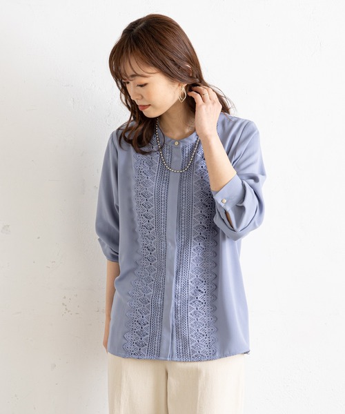 prose verse(プロズヴェール)の「センターレースフロントボタンブラウス(シャツ/ブラウス・レディース・オフホワイト/ブルー/ピンク/ブラック・MEDIUM)」の10枚目の写真