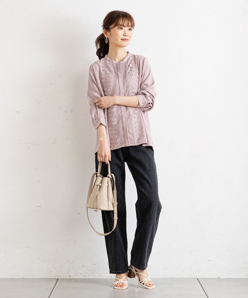 prose verse(プロズヴェール)の「センターレースフロントボタンブラウス(シャツ/ブラウス・レディース・オフホワイト/ブルー/ピンク/ブラック・MEDIUM)」の17枚目の写真