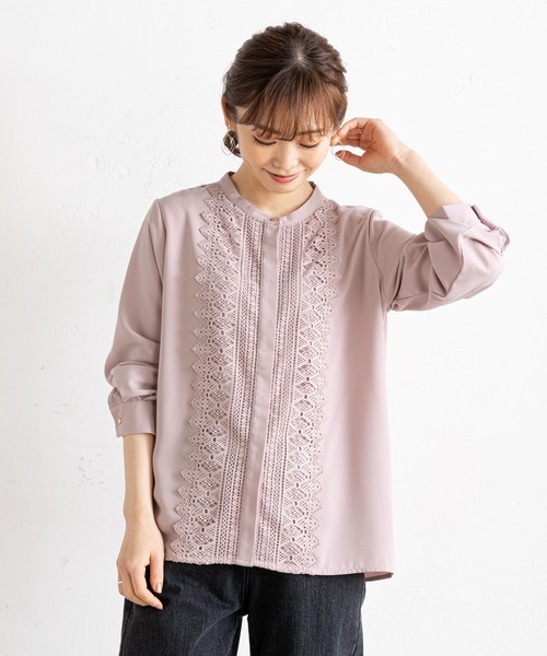 prose verse(プロズヴェール)の「センターレースフロントボタンブラウス(シャツ/ブラウス・レディース・オフホワイト/ブルー/ピンク/ブラック・MEDIUM)」の8枚目の写真