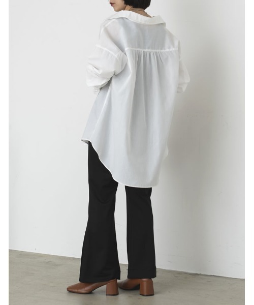 Re:EDIT（リエディ）の「[低身長/高身長サイズ有][イージーケア]サイドボックスタックポンチフレアパンツ（その他パンツ・レディース・ブルー/ブラック/ベージュ/グリーン/アイボリー・SHORT/MEDIUM/LARGE/SMALL/TALL）」の8枚目の写真