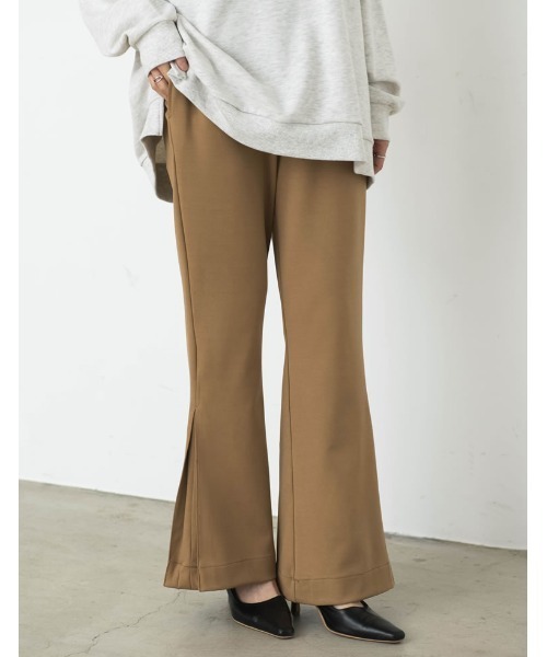 Re:EDIT（リエディ）の「[低身長/高身長サイズ有][イージーケア]サイドボックスタックポンチフレアパンツ（その他パンツ・レディース・ブルー/ブラック/ベージュ/グリーン/アイボリー・SHORT/MEDIUM/LARGE/SMALL/TALL）」の14枚目の写真