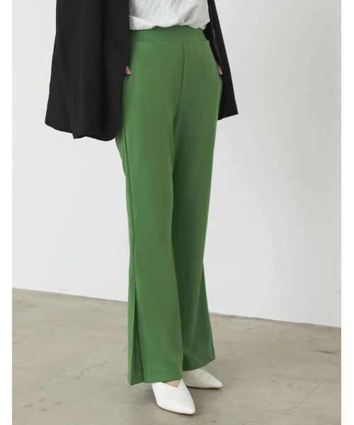 Re:EDIT（リエディ）の「[低身長/高身長サイズ有][イージーケア]サイドボックスタックポンチフレアパンツ（その他パンツ・レディース・ブルー/ブラック/ベージュ/グリーン/アイボリー・SHORT/MEDIUM/LARGE/SMALL/TALL）」の18枚目の写真