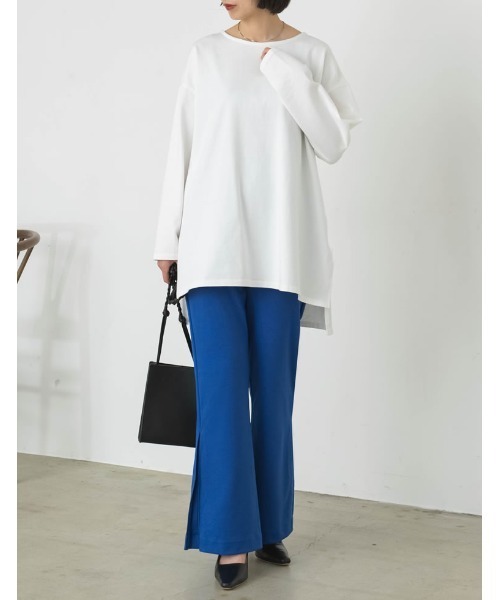 Re:EDIT（リエディ）の「[低身長/高身長サイズ有][イージーケア]サイドボックスタックポンチフレアパンツ（その他パンツ・レディース・ブルー/ブラック/ベージュ/グリーン/アイボリー・SHORT/MEDIUM/LARGE/SMALL/TALL）」の17枚目の写真