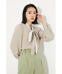 rienda | ボウタイメッセージロゴプリントブラウス(シャツ/ブラウス)