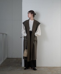 Amiur | stand collar long vest(ベスト)