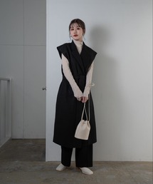 Amiur | stand collar long vest(ベスト)