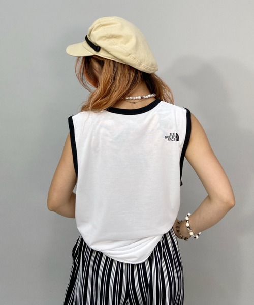 THE NORTH FACE(ザノースフェイス)の「THE NORTH FACE/ノースフェイス リンガータンクトップ/ビッグシルエットロゴタンクトップ /UVケア NT32374(タンクトップ・レディース・ホワイト/ブラック・M/L/S)」の7枚目の写真