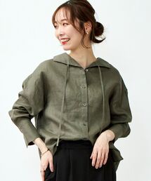 le.coeur blanc | le lin zephyr オープンカラーシャツ(シャツ/ブラウス)