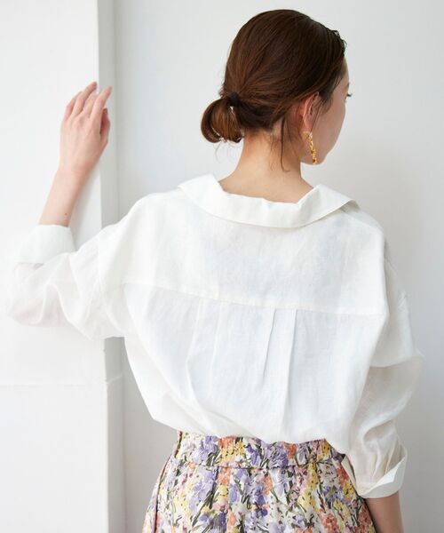 le.coeur blanc（ルクールブラン）の「le lin zephyr オープンカラーシャツ（シャツ/ブラウス・レディース・オフホワイト/イエロー/カーキオリーブ・38）」の15枚目の写真