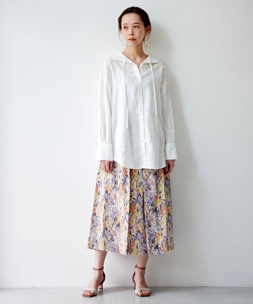 le.coeur blanc（ルクールブラン）の「le lin zephyr オープンカラーシャツ（シャツ/ブラウス・レディース・オフホワイト/イエロー/カーキオリーブ・38）」の20枚目の写真