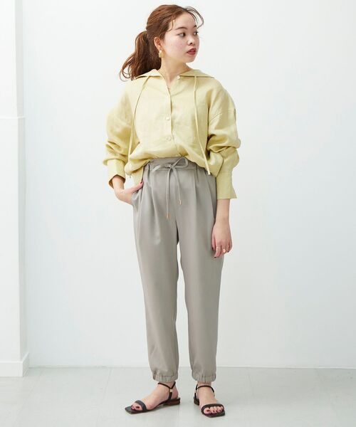 le.coeur blanc（ルクールブラン）の「le lin zephyr オープンカラーシャツ（シャツ/ブラウス・レディース・オフホワイト/イエロー/カーキオリーブ・38）」の17枚目の写真
