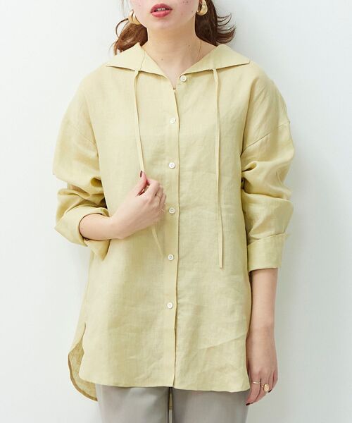 le.coeur blanc（ルクールブラン）の「le lin zephyr オープンカラーシャツ（シャツ/ブラウス・レディース・オフホワイト/イエロー/カーキオリーブ・38）」の22枚目の写真