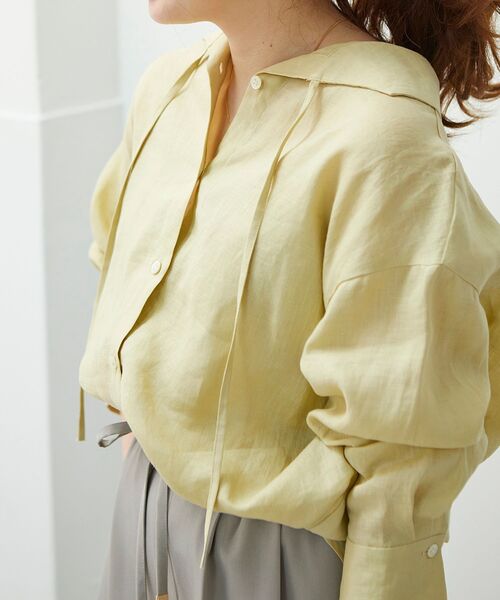 le.coeur blanc（ルクールブラン）の「le lin zephyr オープンカラーシャツ（シャツ/ブラウス・レディース・オフホワイト/イエロー/カーキオリーブ・38）」の14枚目の写真